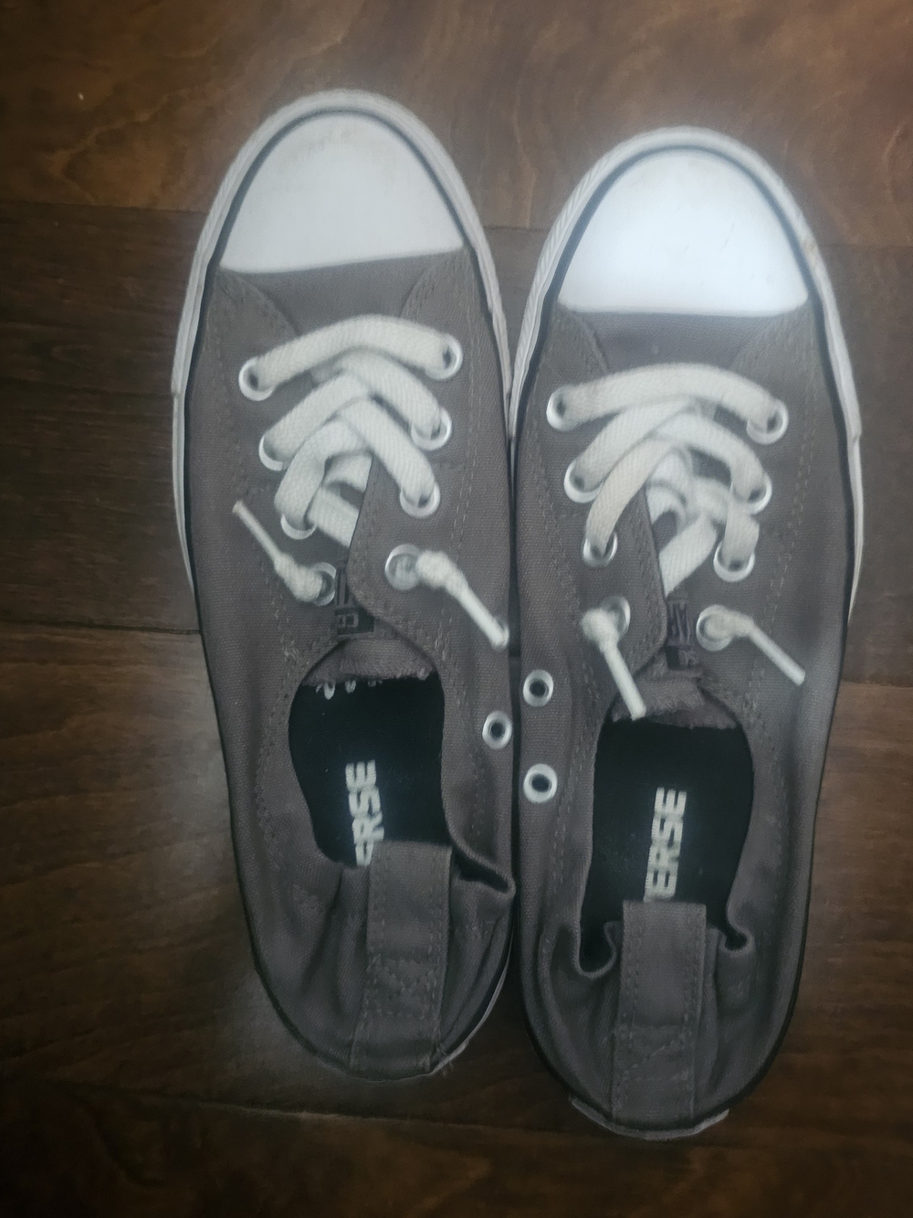 Converse Low Top Sneakers in Gray with White Toe